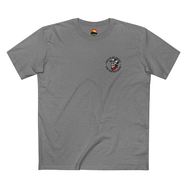 Fueled by Diesel & Bad Decisions Skull T-Shirt – Premium Heavy Equipment Operator Apparel