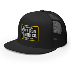 HEAVY IRON FILMING CO. x Earthmoving Downunder Black FlexFit SnapBack / Trucker Hat