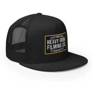HEAVY IRON FILMING CO. x Earthmoving Downunder Black FlexFit SnapBack / Trucker Hat