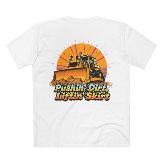 Pushn Dirt, Liftn Skirt - Retro T-Shirt