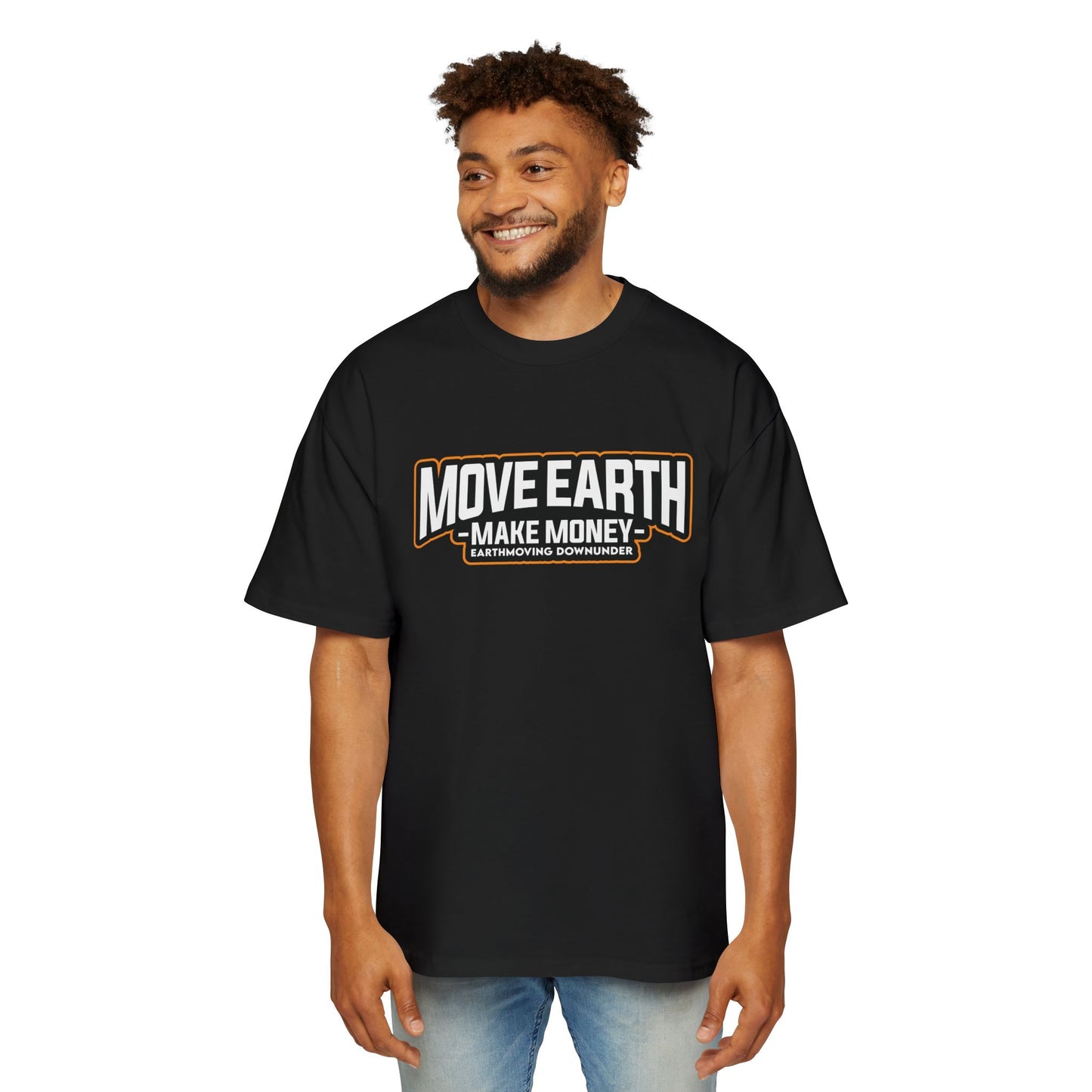 💪 Oversized Tee – "Move Earth, Make Money" 🌍💵