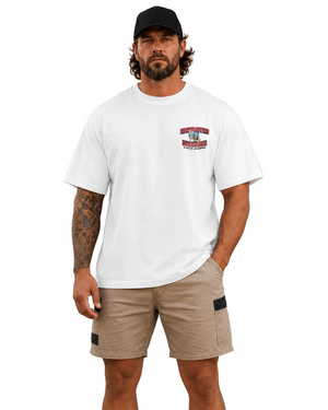 “WE BUILT THE LAND DOWN UNDER” HEAVY OVERSIZED EARTHMOVING TEE