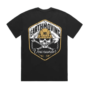 DISTRESSED EMDU SKULL FADED OVERSIZED Heavyweight T Shirt for Operators & Tradies