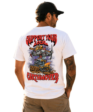 Support Your Local Earthmover - D11 Dozer - PREMIUM T-SHIRT FOR HEAVY EQUIPMENT FANS