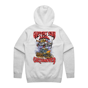 Support Your Local Earthmover Hoodie - Premium Operator Apparel Rat Fink Style