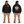 EMDU Skull Logo Oversize Hoodie in black — front and back model mockup