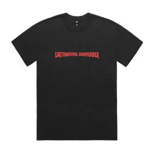 Support Your Local Earthmover Tee — AS Colour 5082, faded black, front; original Printbar stock image