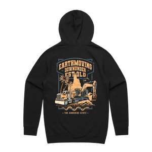 EMDU Heritage EST QLD Hoodie — AS Colour 5101, black, back; original Printbar stock image