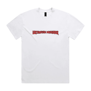 Support Your Local Earthmover Tee — AS Colour 5082, faded white, front; original Printbar stock image