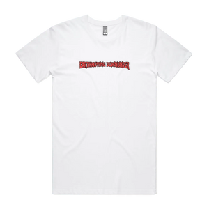 Support Your Local Earthmover Tee — AS Colour 5001, white, front; original Printbar stock image