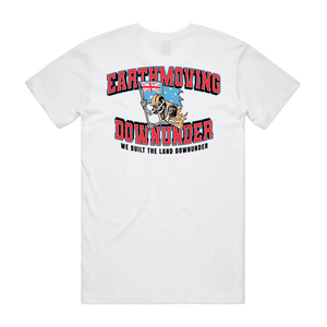 We Built the Land Down Under Tee — AS Colour 5001, white, back; original Printbar stock image