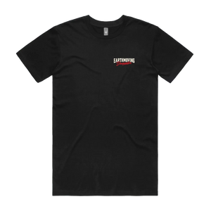 Earthmoving Downunder Wedge-tailed Eagle Tee — AS Colour 5001, black, front; original Printbar stock image