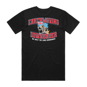 We Built the Land Down Under Tee — AS Colour 5001, black, back; original Printbar stock image
