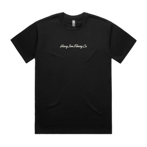 Heavy Machinery Dept. T-Shirt – Heavy Iron Filming Co. — AS Colour 5080, black, front; original Printbar stock image