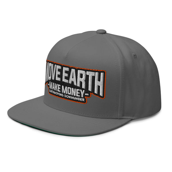 "Move Earth Make Money" 5-Panel Snapback Hat – Heavy Equipment Lifestyle Apparel