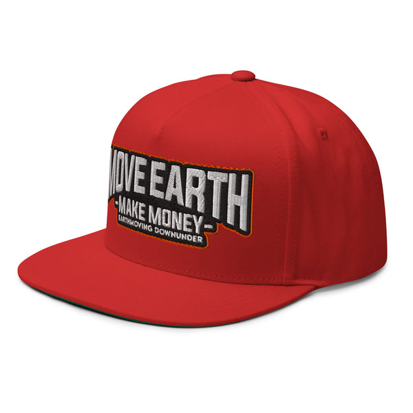 "Move Earth Make Money" 5-Panel Snapback Hat – Heavy Equipment Lifestyle Apparel